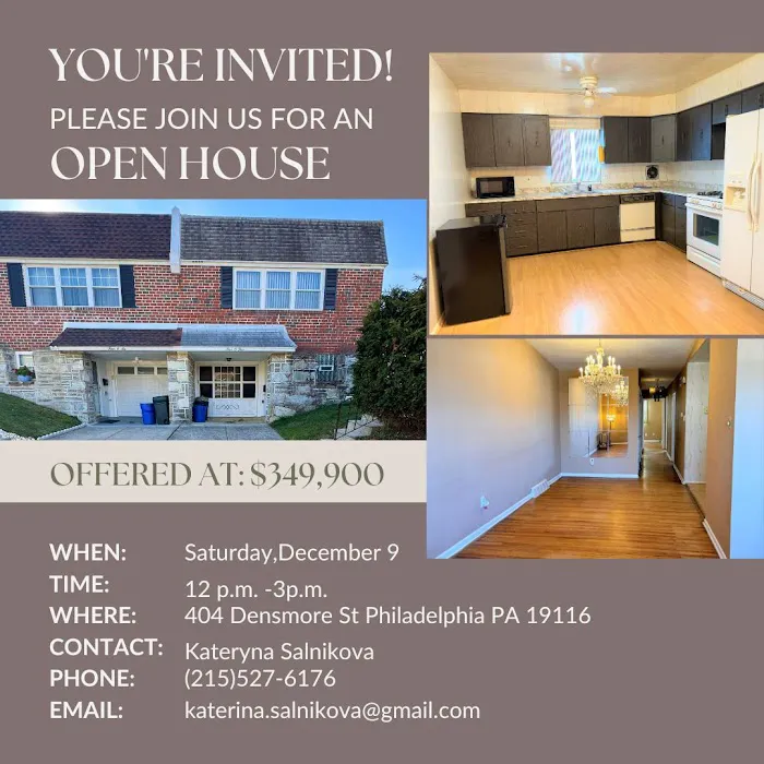 Kateryna Salnikova, Real estate services in Bucks , Montgomery and Philadelphia county 3
